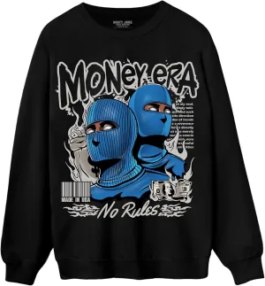Generic Money Era Sweatshirt To Match 4s Industrial Blue - Sneaker Matching Shirt, Unisex Sweater Match Sneakers, Urban Streetwear Clothing, Sneaker Graphic Sweatshirt Design Printed, White/Black