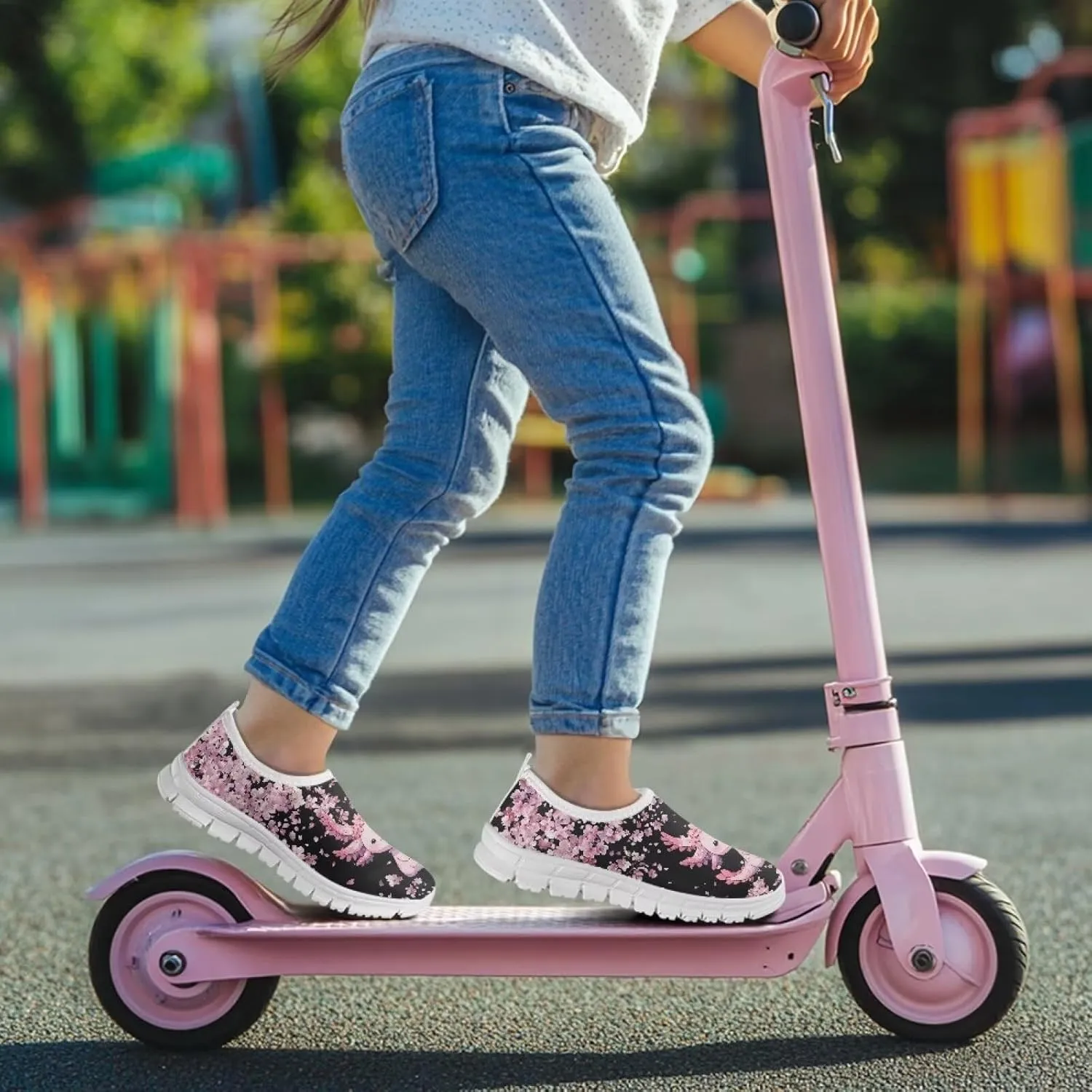 Girls Athletic Shoes Cute Kids Gym Running Slip On Shoes for Girls