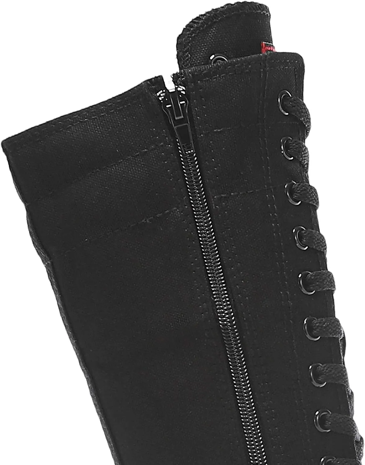 Girl's Women's Knee High Canvas Boots Lace-up Zip Flat Sports Shoes