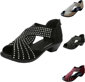 Glowstep Orthopedic Low Heel Cut-Out Sandals, Glowstep Orthopedic Sandals for Women, Arch Support, Non-slip Shoes
