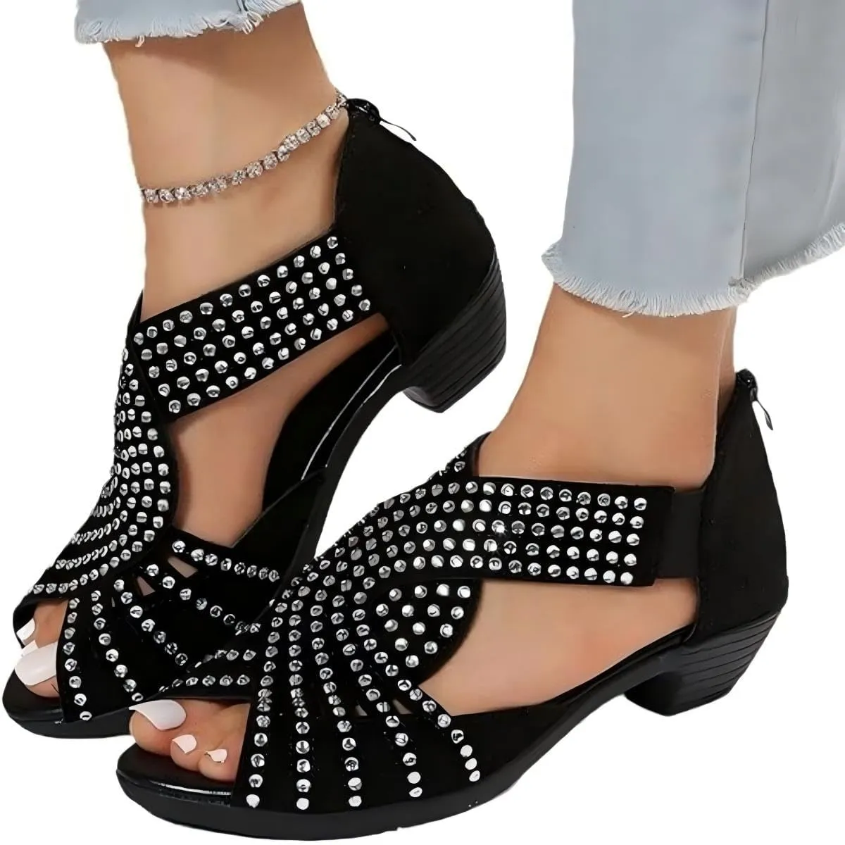 Glowstep Orthopedic Low Heel Cut-Out Sandals, Glowstep Orthopedic Sandals for Women, Arch Support, Non-slip Shoes