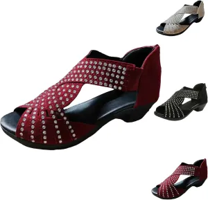 Glowstep Orthopedic Low Heel Cut-Out Sandals, Glowstep Orthopedic Sandals for Women, Arch Support, Non-slip Shoes