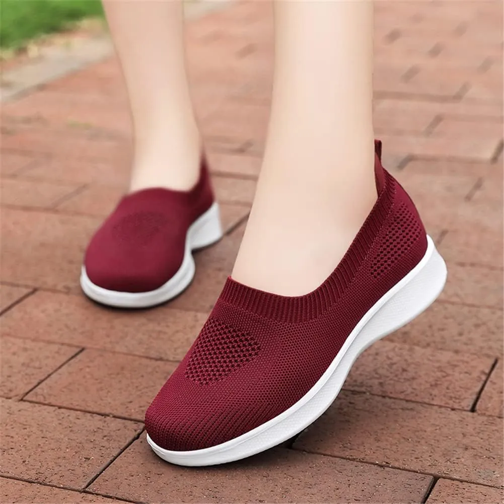 GOSPT Women's Slip on Sock Sneakers Lightweight Elastic Knit Mesh Shoes Comfort Flats