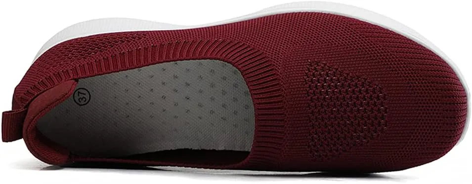 GOSPT Women's Slip on Sock Sneakers Lightweight Elastic Knit Mesh Shoes Comfort Flats
