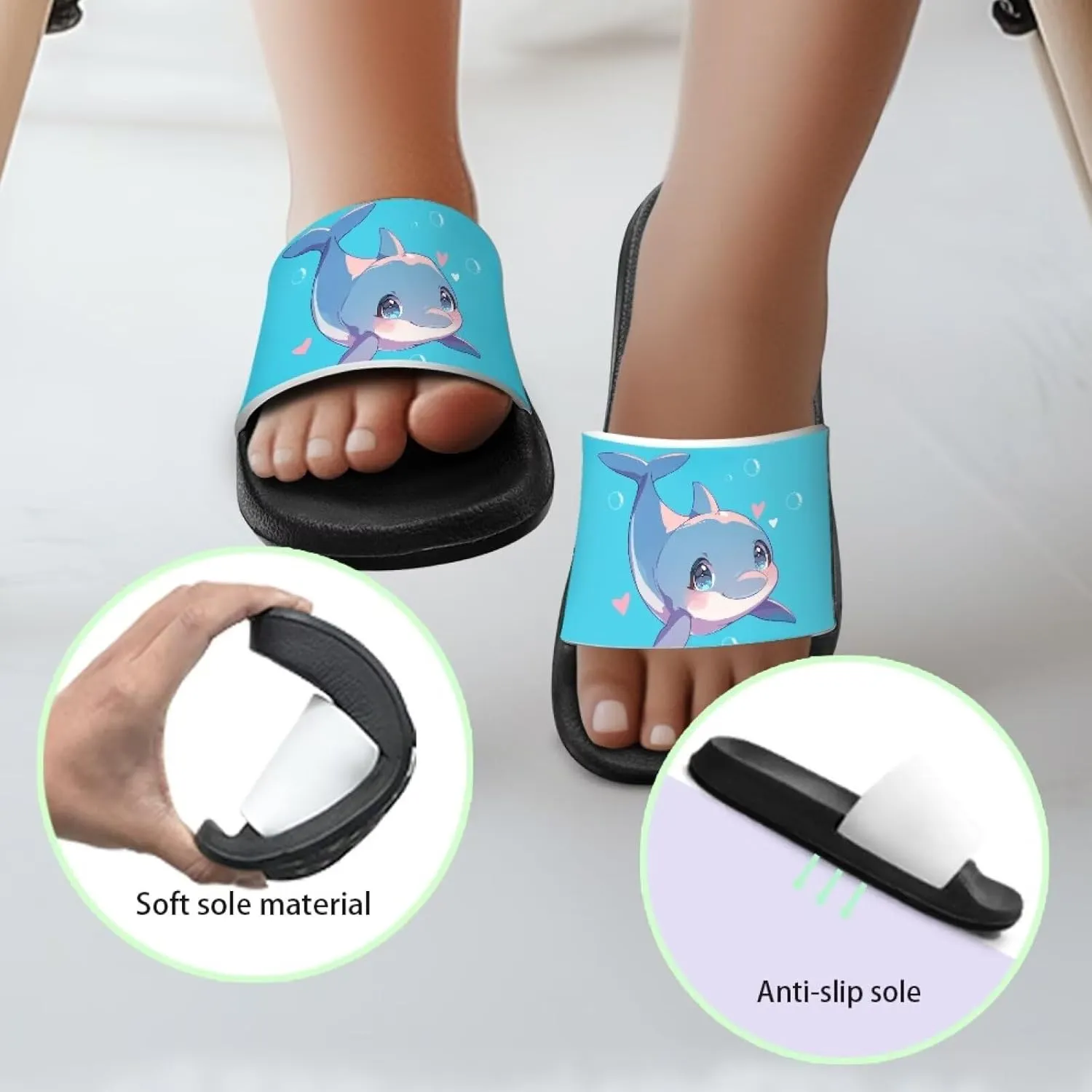GOSTONG Boys Girls Sandals with Non Slip Footbed Casual Slides Sandals Kids Water Shower Shoes for Beach & Pool Kids Toddlers