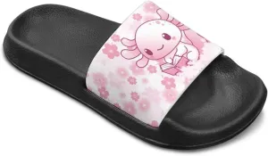 GOSTONG Girls Axolotl Sandals Slip On Summer Slippers for Outdoor Beach Pool Lightweight Non Slip Casual House Shower Sandals for Little Big Kids