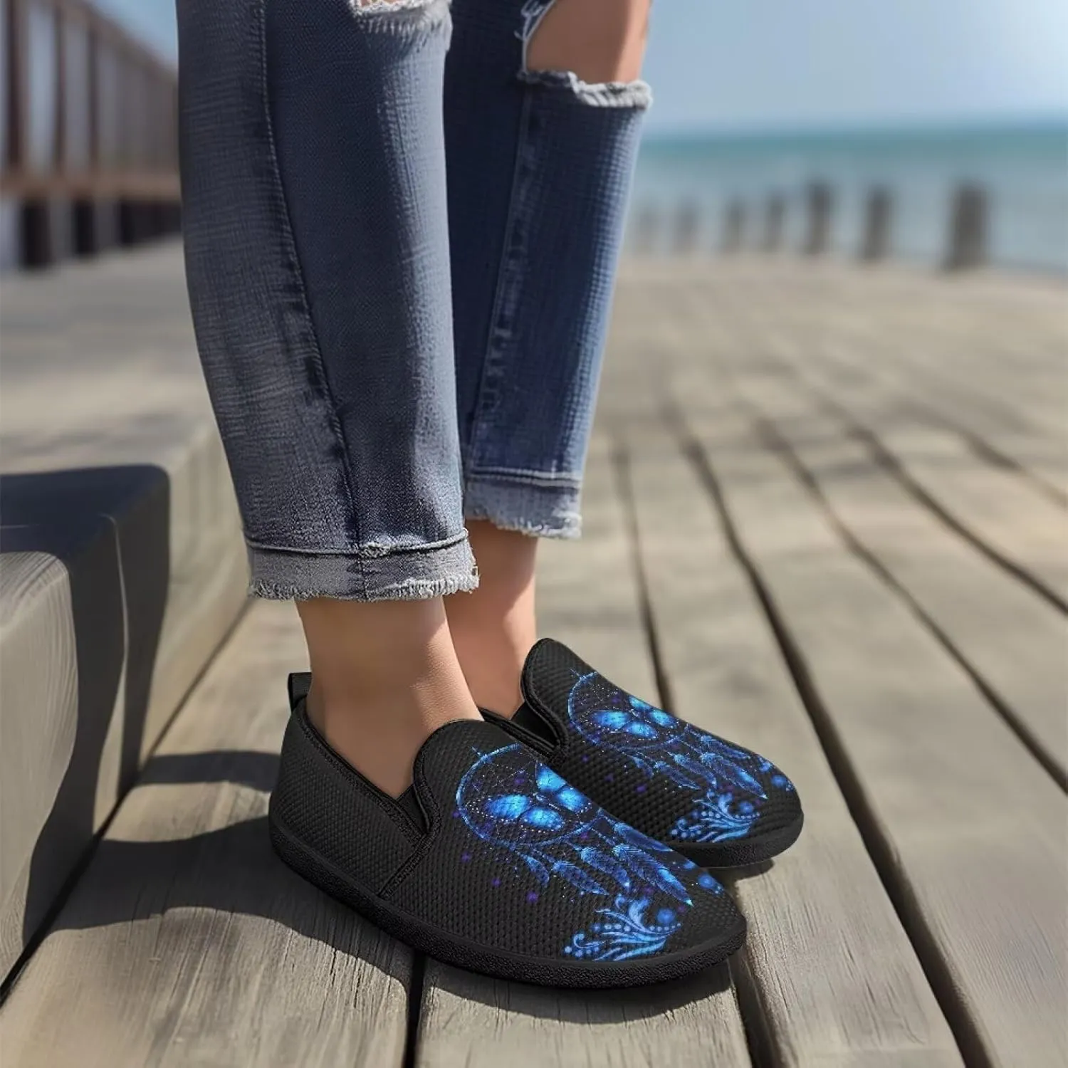 GOSTONG Womens Wdie Flats Shoes Breathable Mesh Casual Shoes Comfort Non Slip Travel Walking Shoes Outdoor Tennis Sneakers US 6-11