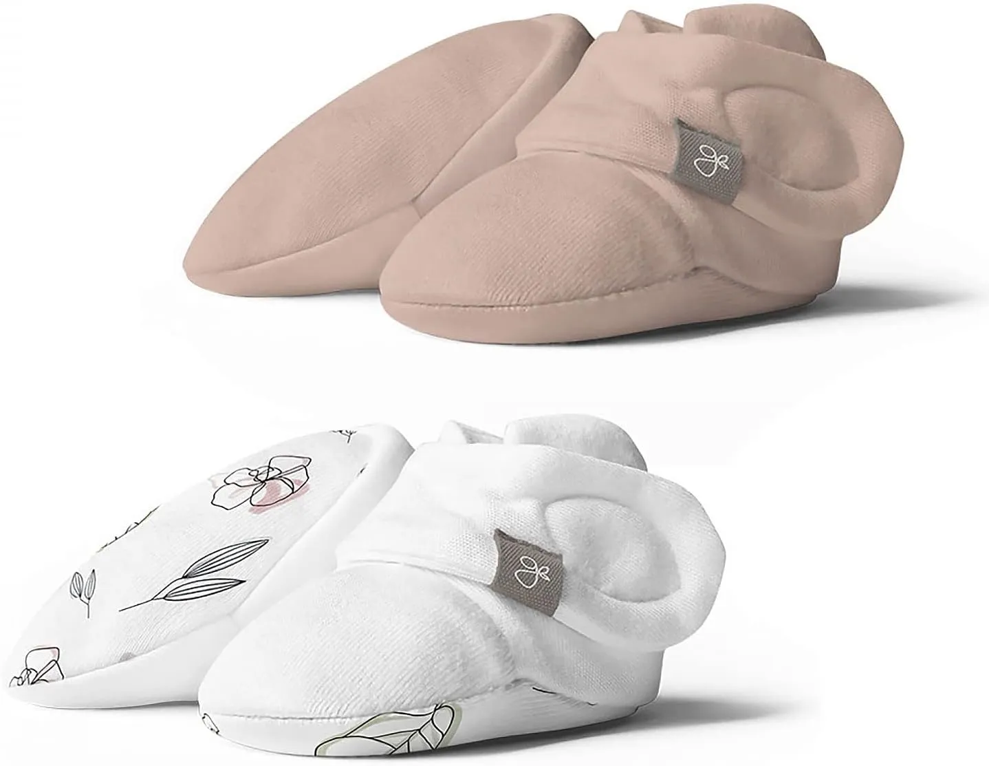 goumikids Stay On 2 Pack Boots Abstract Floral   Rose, 0-3 Months