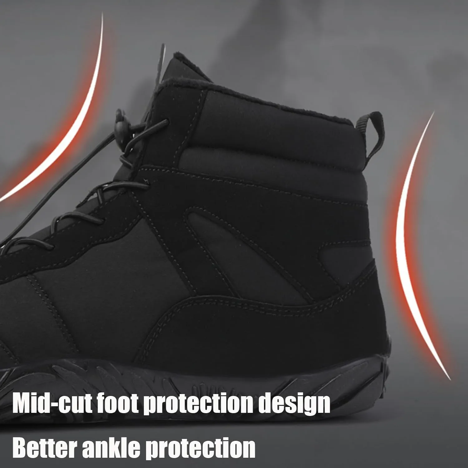 Grounded Winter Footwear for Women, Hike Winter Footwear Barefoot Womens,Wide Toe Box Shoes Waterproof Boots Sneakers