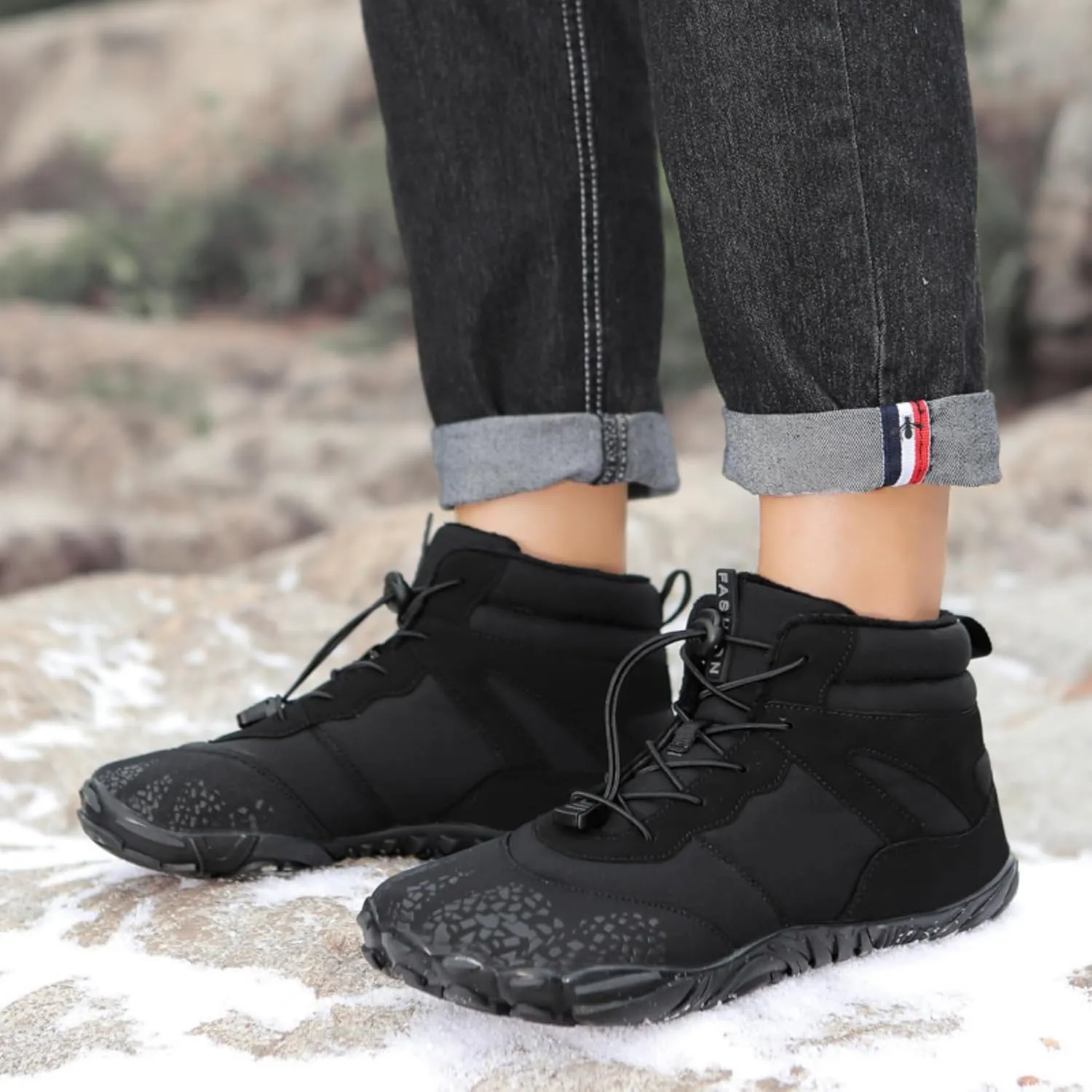 Grounded Winter Footwear for Women, Hike Winter Footwear Barefoot Womens,Wide Toe Box Shoes Waterproof Boots Sneakers