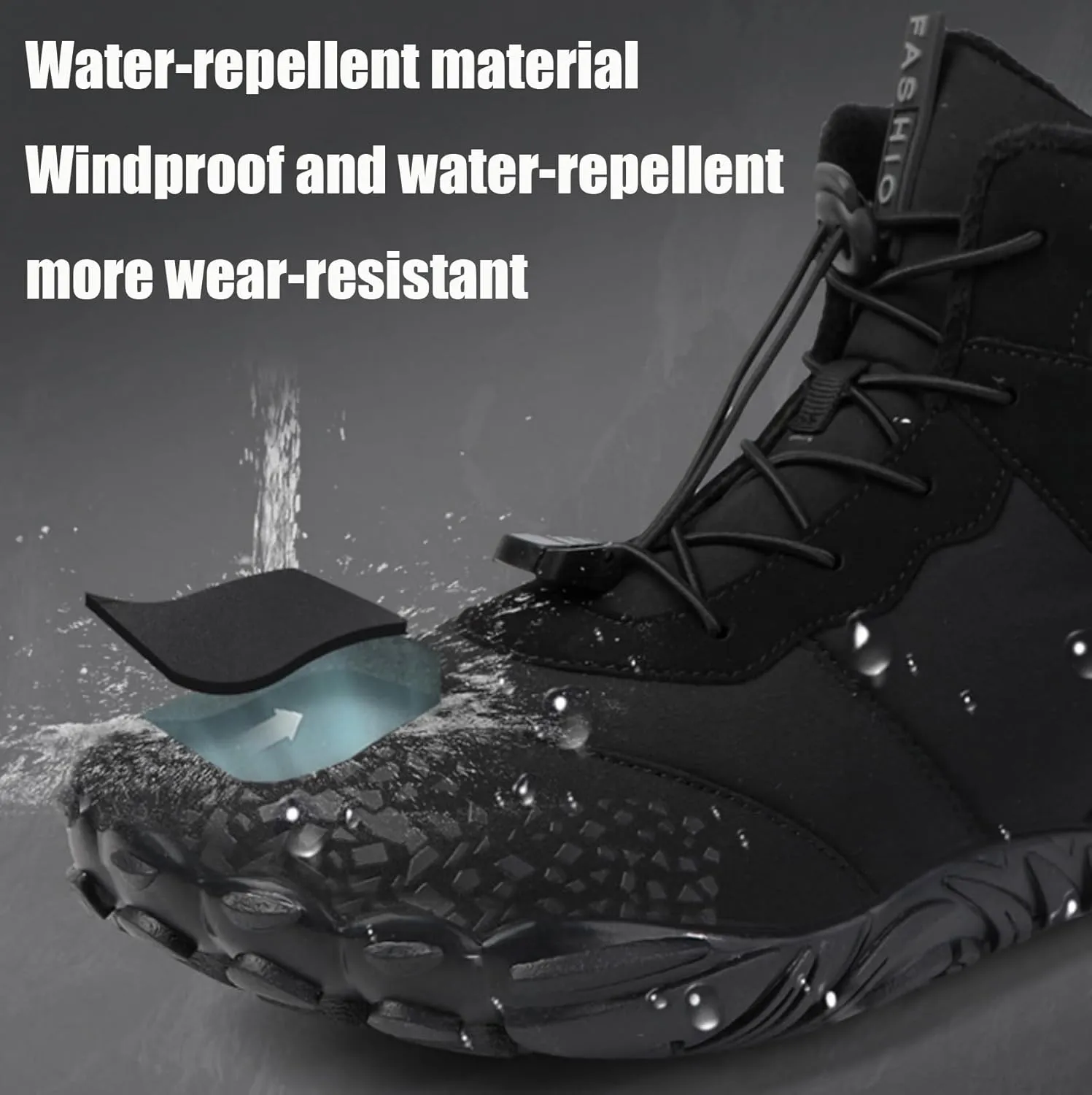 Grounded Winter Footwear for Women, Hike Winter Footwear Barefoot Womens,Wide Toe Box Shoes Waterproof Boots Sneakers