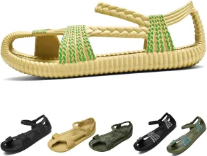 Hand Knitted Sandals Flat Sandals for Men and Women Boho Sandals Open Toe Beach Slip-On Sport Sandal Beach Poolside Travel Camping