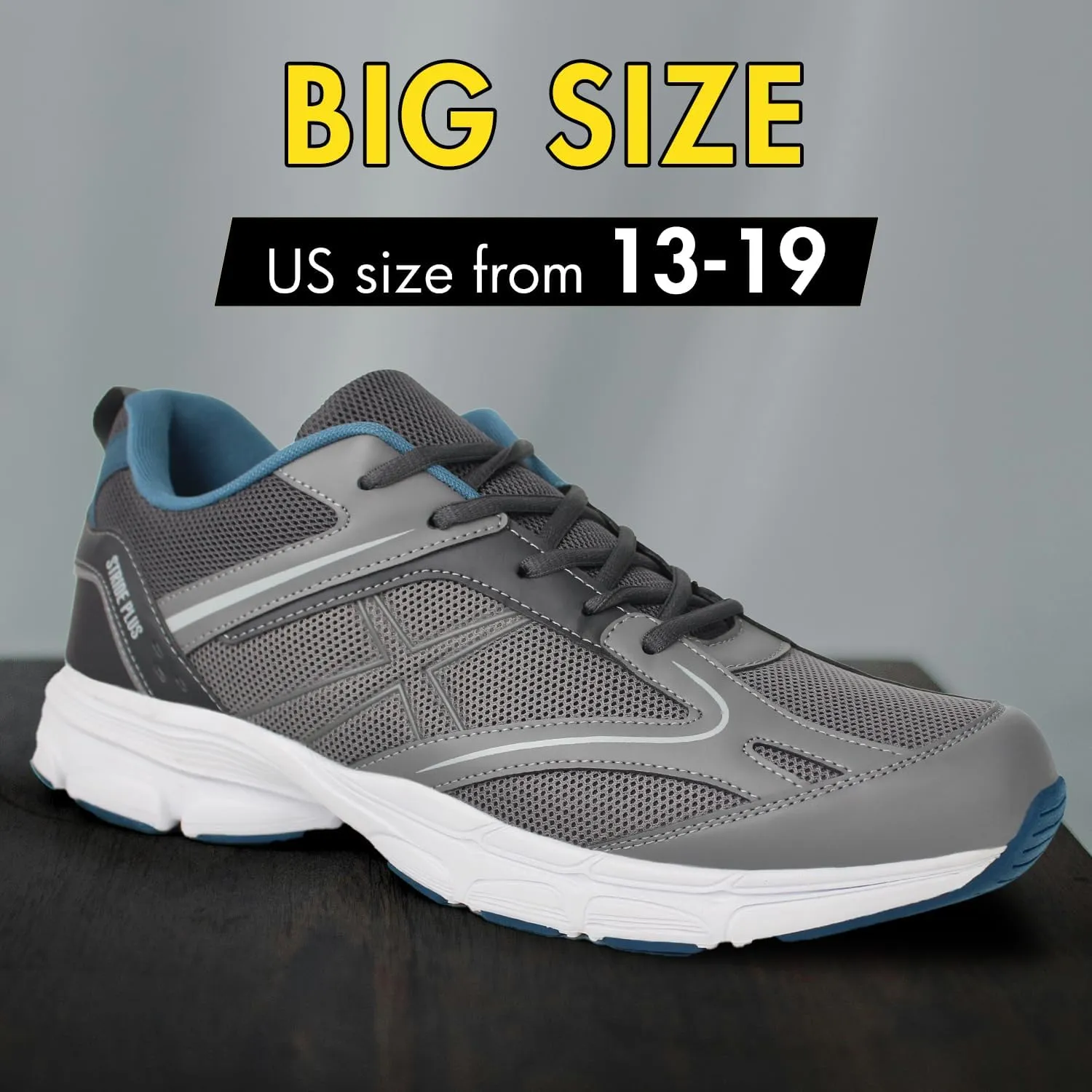 Hawkwell Men's Big Size Plus Size Casual Lightweight Walking Sneakers Sports Shoes US Size 13 14 15 16 17 18 19