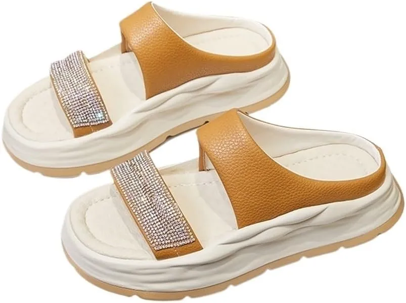 HBJWOV Thick Soled Raised Slippers for Women Wearing Slippers for External Wear Comfortable Sandals