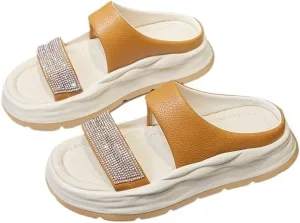 HBJWOV Thick Soled Raised Slippers for Women Wearing Slippers for External Wear Comfortable Sandals