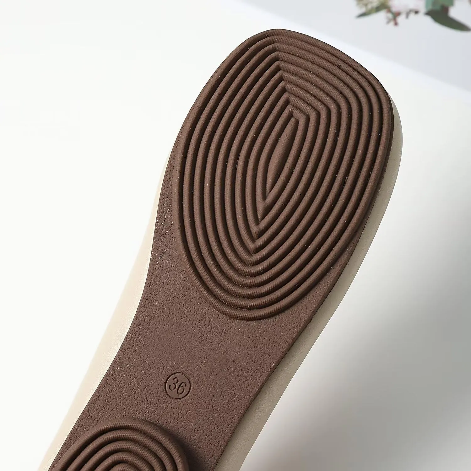 Hee grand Retro Mary Jane Shoes for Women Cute Square Toe Buckle Ballet Flats Leather Dress Flats Soft Work Flats