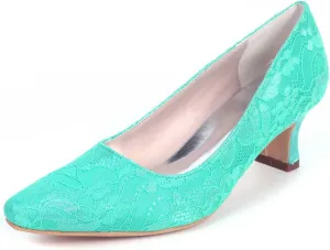 Heel Dress Sandals Closed Toe Satin Lace Pointed Toe Wedding Bridal Homecoming Shoes for Women Bride Bridesmaid Ladies