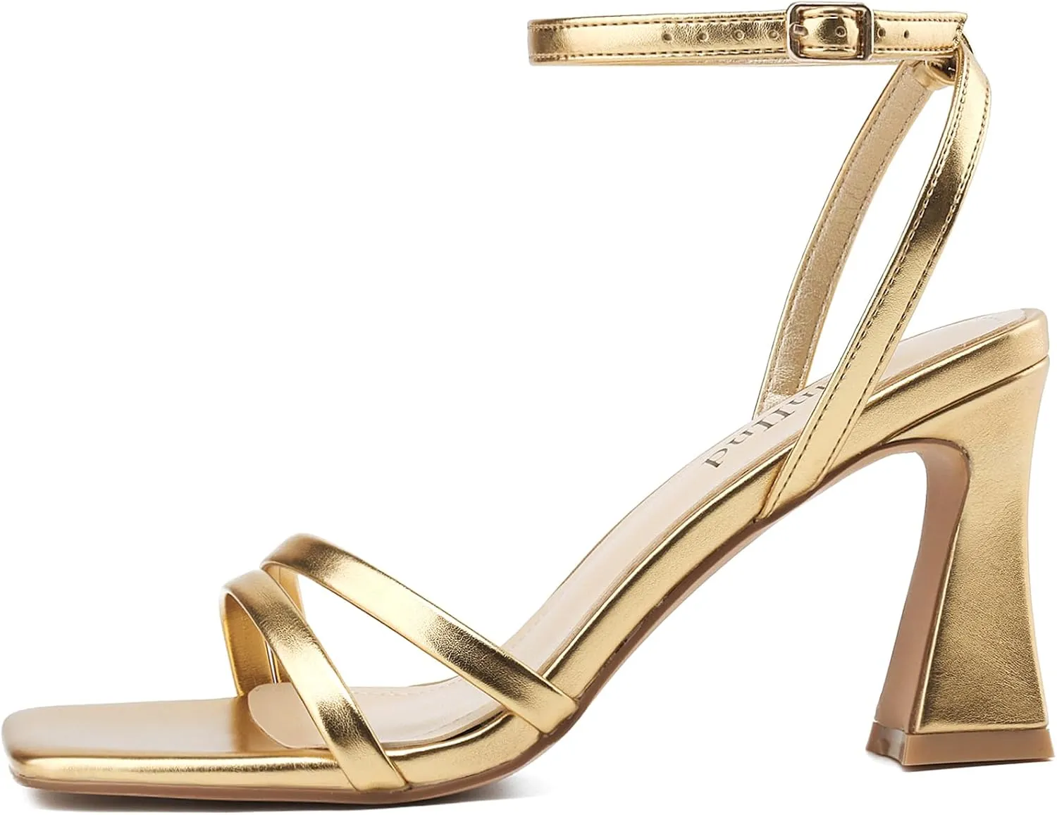 Heeled Sandals for Women Chunky Block High Heels Square Open Toe Sandals with Ankle Strap 3 Inch Dress Heels Comfortable