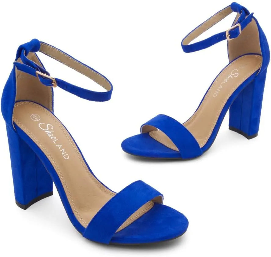 Herstyle Women’s Chunky Block Heels – Open Toe Ankle Strap Sandals, 3.75 Inch High Heels for Wedding, Party & Dressy Occasions – Comfortable Strappy Dress Shoes