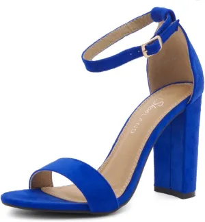 Herstyle Women’s Chunky Block Heels – Open Toe Ankle Strap Sandals, 3.75 Inch High Heels for Wedding, Party & Dressy Occasions – Comfortable Strappy Dress Shoes