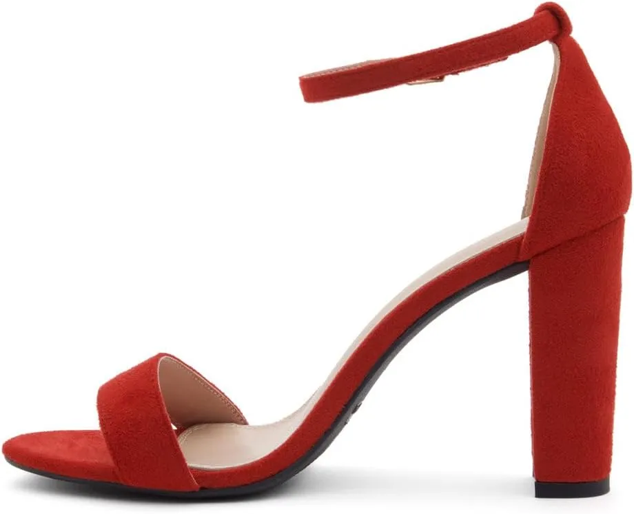 Herstyle Women’s Chunky Block Heels – Open Toe Ankle Strap Sandals, 3.75 Inch High Heels for Wedding, Party & Dressy Occasions – Comfortable Strappy Dress Shoes