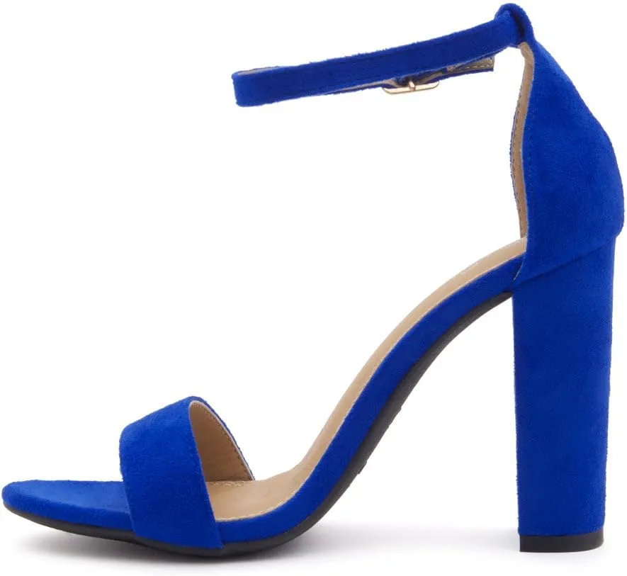 Herstyle Women’s Chunky Block Heels – Open Toe Ankle Strap Sandals, 3.75 Inch High Heels for Wedding, Party & Dressy Occasions – Comfortable Strappy Dress Shoes