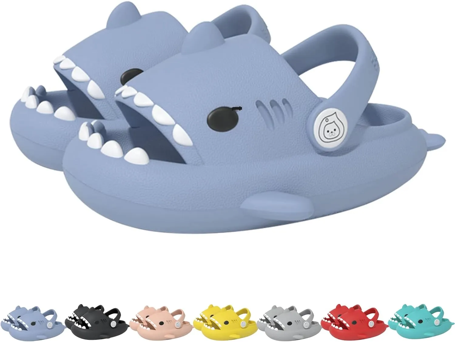 Hrtesus Sharklas Originales Kids, Shark Slides Kids, Chanclas de Tiburon, Sharky Chanclas with Adjustable Straps