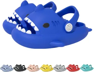 Hrtesus Sharklas Originales Kids, Shark Slides Kids, Chanclas de Tiburon, Sharky Chanclas with Adjustable Straps