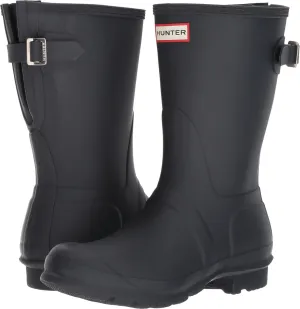 Hunter Footwear Women's Original Short Back Adjustable Rain Boots, Navy, 7