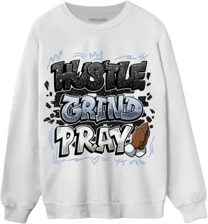 Hustle Grind Pray Unisex Matching AJ 6 Reverse Cookie Sweatshirt For Men Women Black, White