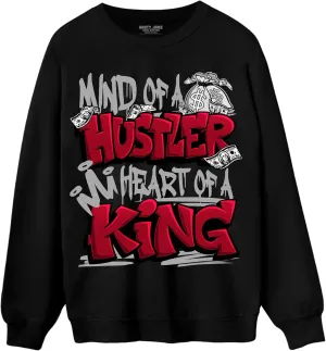 Hustler Heart King Sweatshirt To Match 12s Retro Red Taxi - Sneaker Matching Shirt, Unisex Sweater Match Sneakers, Urban Streetwear Clothing, Sneaker Graphic Sweatshirt Design Printed