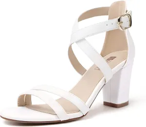 IDIFU Women's IN3 Gita Block Heel Open Toe Strappy Sandals Dress Shoes for Wedding Evening Prom