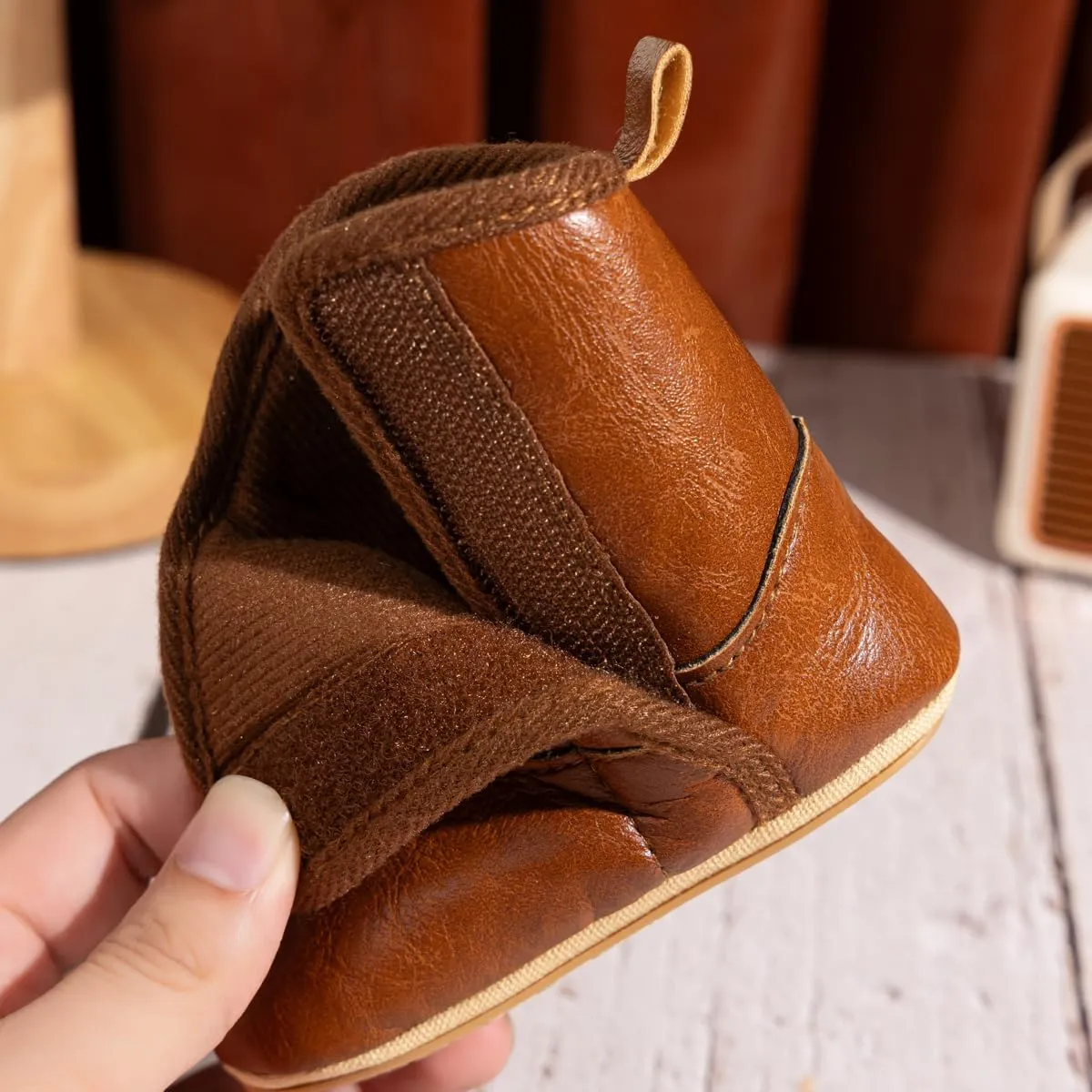 Infant Unisex Warm Fur Lining Soft Boots Baby Winter Ankle Non-Slip Rubber Texture Sole Toddler Winter Snow Crib Shoes