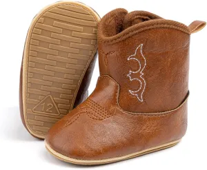 Infant Unisex Warm Fur Lining Soft Boots Baby Winter Ankle Non-Slip Rubber Texture Sole Toddler Winter Snow Crib Shoes