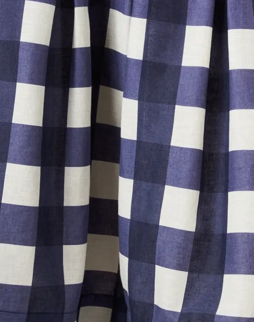 Javoue Navy Check Print Skirt