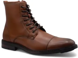 Jazamé Men's Carson Distressed Cap Toe Tall Motorcycle Military Combat Dress Boots