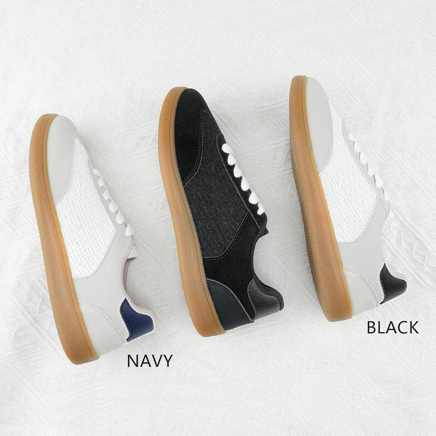 JENN ARDOR Womens Casual Fashion Sneakers Tennis Dress Shoes for Womens Lace-up Round Toe Comfortable Walking Flats Low Top Trendy