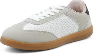 JENN ARDOR Womens Casual Fashion Sneakers Tennis Dress Shoes for Womens Lace-up Round Toe Comfortable Walking Flats Low Top Trendy