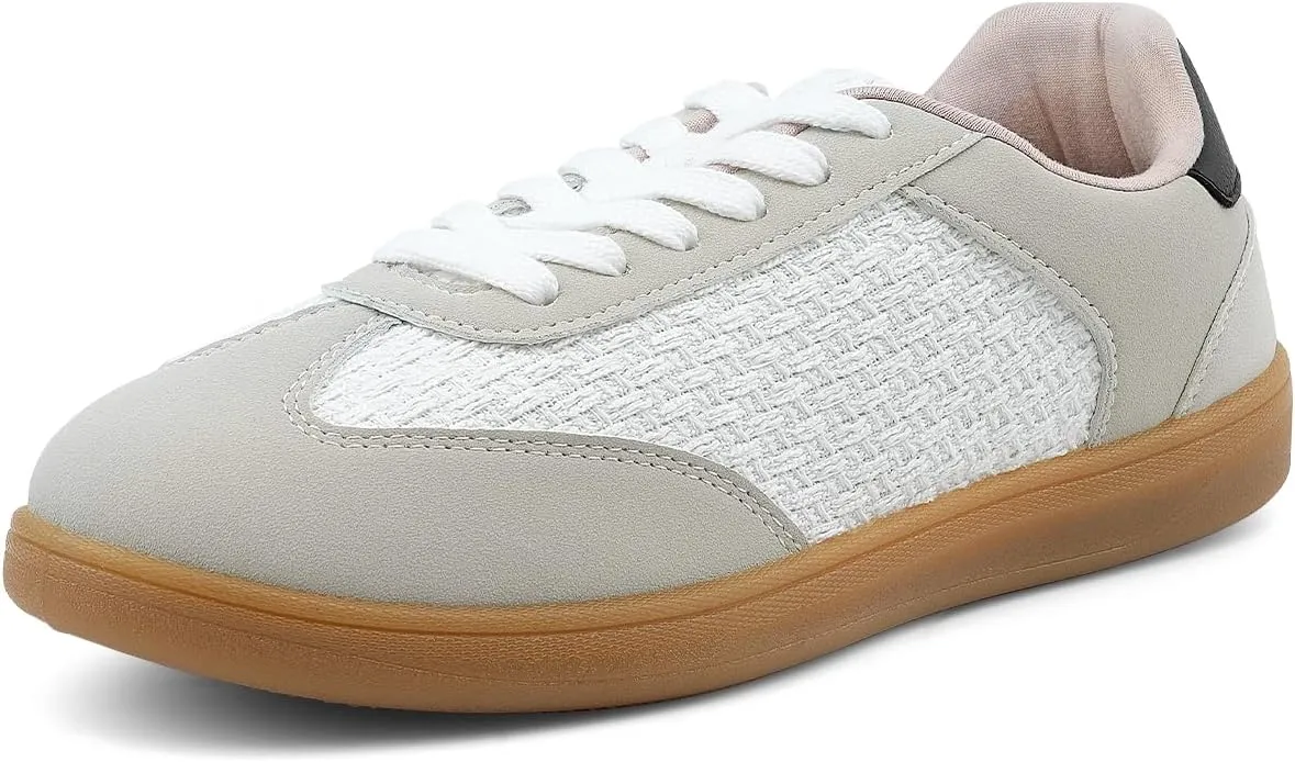 JENN ARDOR Womens Casual Fashion Sneakers Tennis Dress Shoes for Womens Lace-up Round Toe Comfortable Walking Flats Low Top Trendy