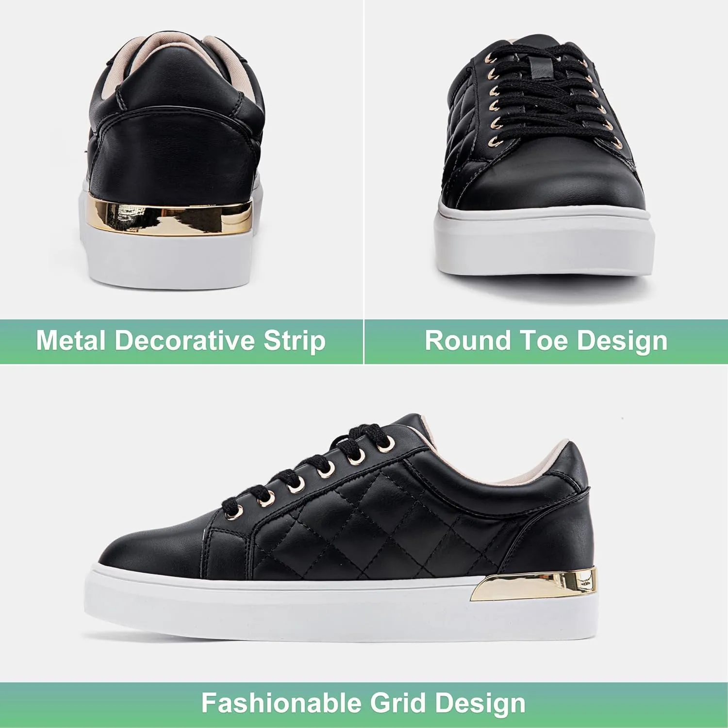Jeossy Women's 8020 Fashion Sneakers, Casual Trendy Dress Lace up Walking Shoes with Memory Foam