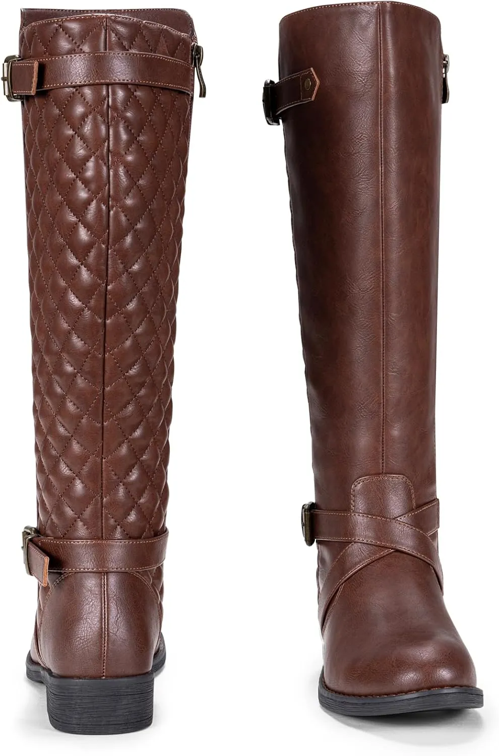 Jeossy Women's Knee High Riding Tall Boots, Comfortable with Metal Buckle and Zipper Boots with Wide Calf