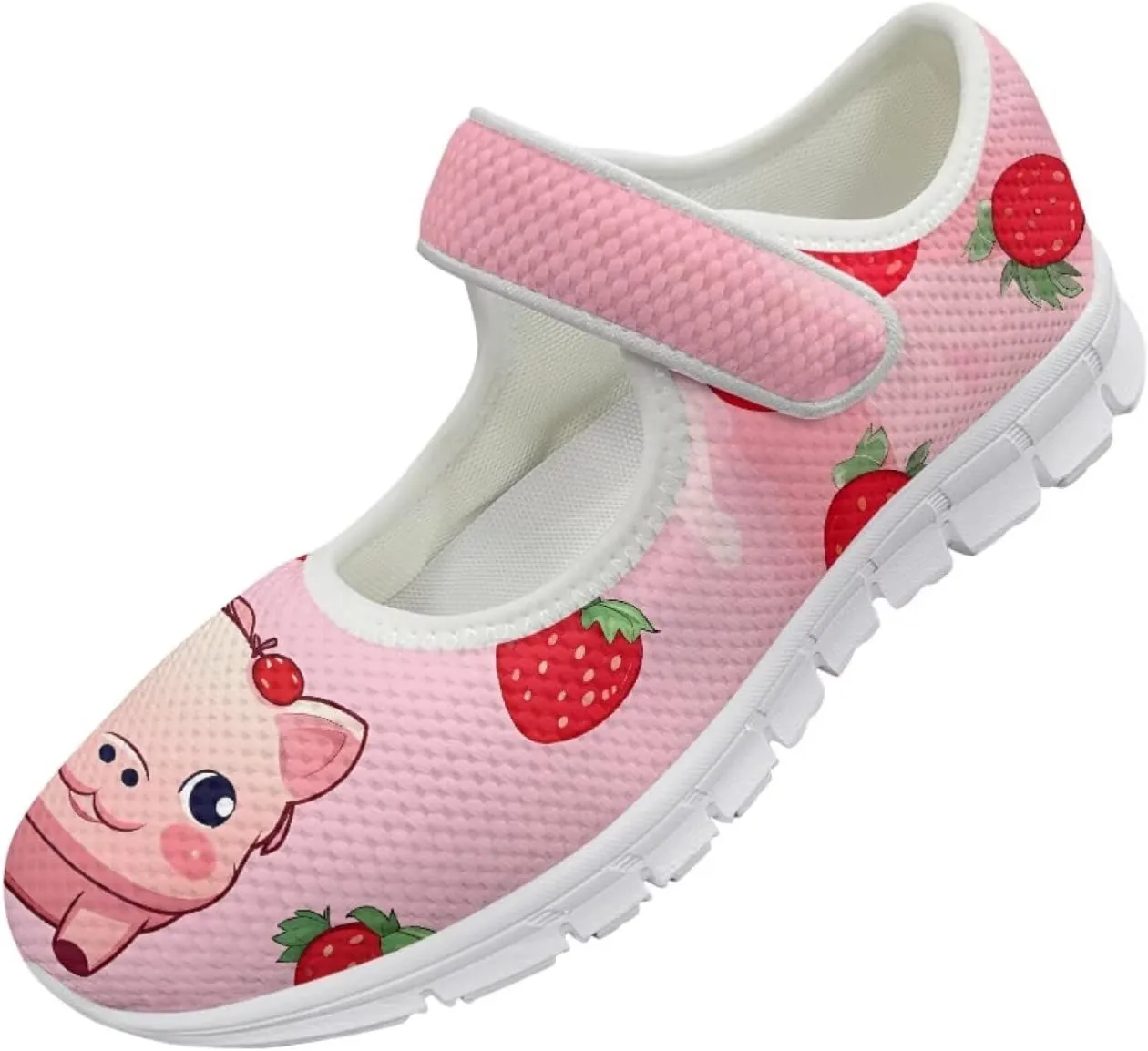 JoyLamoria Cartoon Cat Slip on Walking Shoes Women s Mary Jane Flats,Breathable Comfort Low Heel Slip-on Barefoor Diabeti Shoes