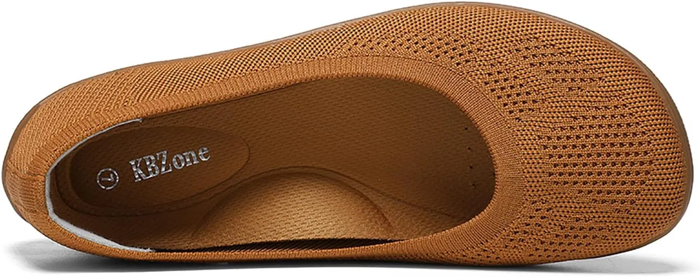 KBZone Women's Flats Slip on Ballet Flats Wide Toe Box Comfortable Walking Shoes