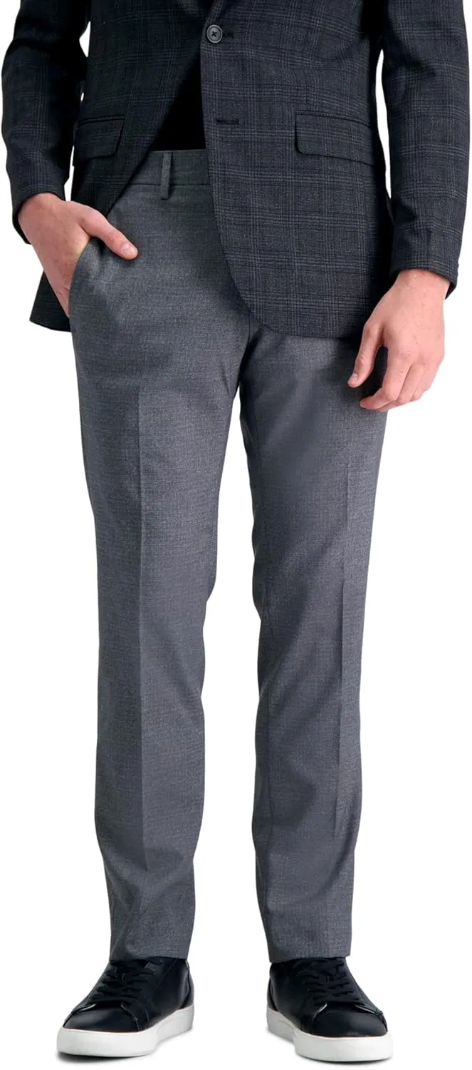 Kenneth Cole REACTION mens Slim Fit Flat Front Stretch Urban Heather Dress Pants, Medium Grey, 38W x 30L US