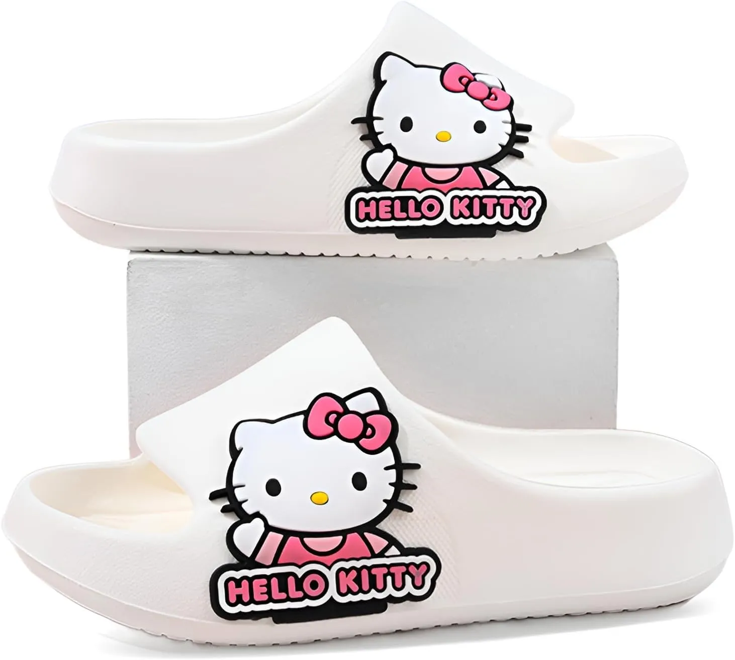Kid's Cloud Slippers, Girls' Sandals Slippers, Non-Slip Open Toe Quick-Drying Soft and Comfortable Thick-Soled Shoes for Shower Bathroom