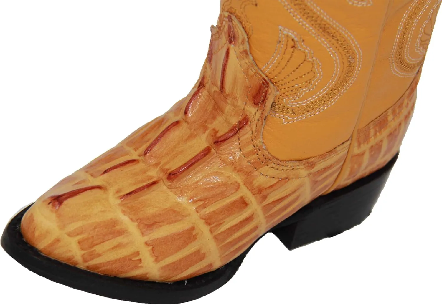 Kids Crocodile Alligator Print Western Cowboy Leather Boots Toddler Little Kid