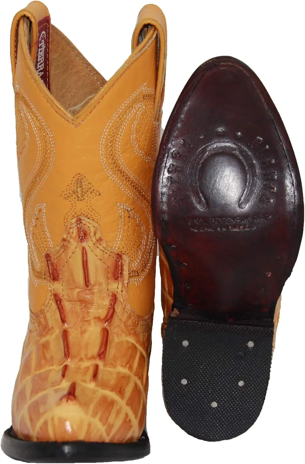 Kids Crocodile Alligator Print Western Cowboy Leather Boots Toddler Little Kid
