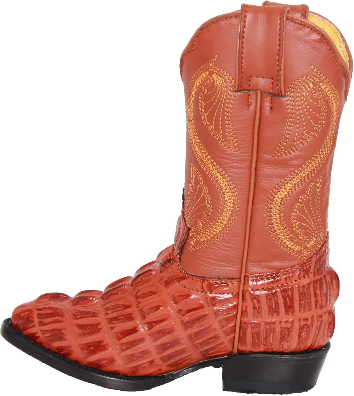 Kids Crocodile Alligator Print Western Cowboy Leather Boots Toddler Little Kid