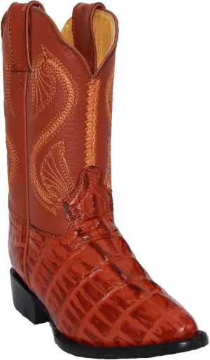 Kids Crocodile Alligator Print Western Cowboy Leather Boots Toddler Little Kid