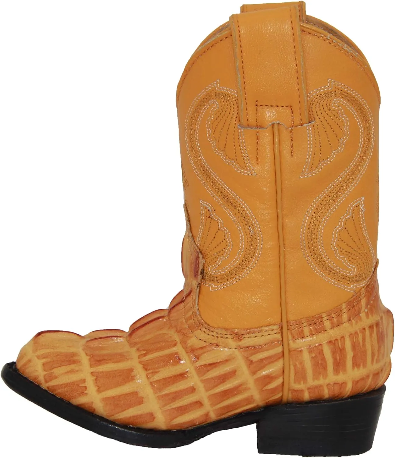 Kids Crocodile Alligator Print Western Cowboy Leather Boots Toddler Little Kid